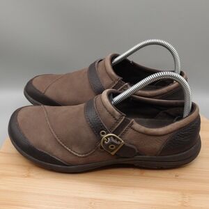 Merrell Shoes Womens 9 Brown Leather Slip On Mary Jane Outdoors J42590 Flaw